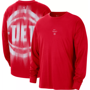Nike Adult Detroit Pistons Worn With Obsession Standard Issue Game Long Sleeve Shirt, Men's, Medium, Red