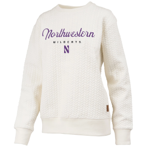 Pressbox Pressbox Women's Northwestern Wildcats Textured Crewneck Sweatshirt, Small, White - $89.99 at DICK'S Sporting Goods