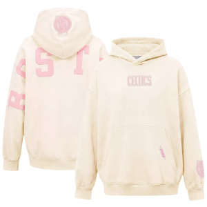 Pro Standard Girls' Boston Celtics Wingspan Fleece Hoodie, Large, White