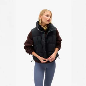 Halfdays Women's Louise Down Vest, Large, Black