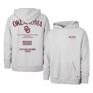 '47 Men's Oklahoma Sooners 2 Hit Foundation Hoodie, Small, Gray