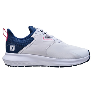 Footjoy FootJoy Women's Qmotion Spikeless Golf Shoes, Size 9.5, White/Pageant Blue/Pink - $129.99 at DICK'S Sporting Goods