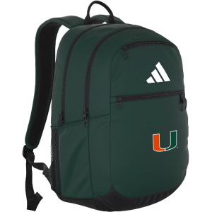 Adidas adidas Miami (FL) Hurricanes Striker 3 Backpack, Men's, Green - $83.00 at DICK'S Sporting Goods
