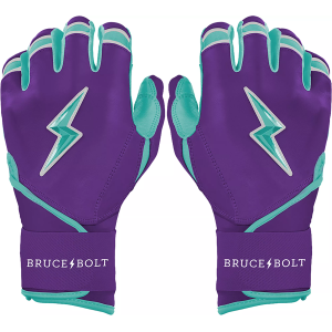 BRUCE BOLT Youth Signature Series Ketel Marte Long Cuff Batting Gloves, Small, Purple