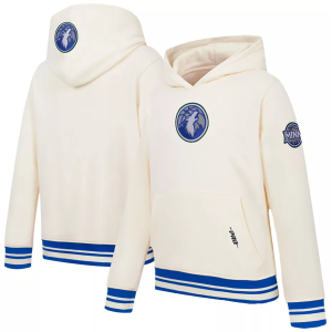 Pro Standard Youth Minnesota Timberwolves Retro Classic Ribbed Hoodie, Medium, White
