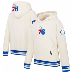 Pro Standard Youth Philadelphia 76ers Retro Classic Ribbed Hoodie, XL, White
