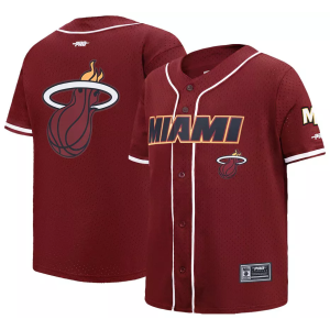 Pro Standard Youth Miami Heat Classic Mesh Button Down Shirt, XL, Red