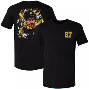 500 Level Adult Pittsburgh Sidney Crosby Splat T-Shirt, Men's, Large, Black