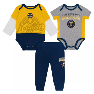 Outerstuff NBA Infant Denver Nuggets 3-Piece Creeper Set, Boys', 12M, Blue - $35.00 at DICK'S Sporting Goods