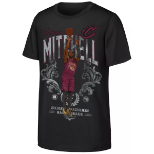 NBA Boys' Cleveland Cavaliers Donovan Mitchell T-Shirt, Small, Black