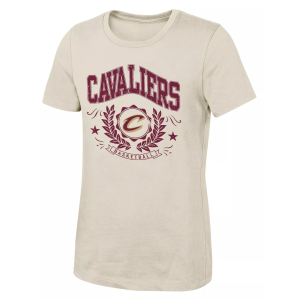 NBA Girls' Cleveland Cavaliers Half Court Shot T-Shirt, Small, White