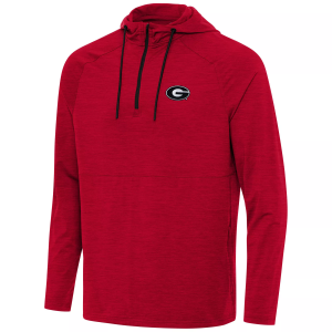 Antigua Men's Georgia Bulldogs Spikes Red Heather 1/4 Zip Pullover Hoodie, 3XL