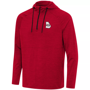 Antigua Men's Georgia State Logo Spikes 1/4 Zip Pullover Hoodie, XL, Red