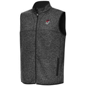 Antigua Men's Georgia Bulldog Head Fortune Full Zip Vest, Medium, Black