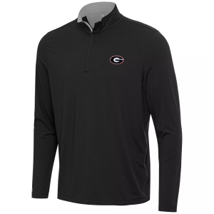Antigua Men's Georgia Bulldogs Content Black 1/4 Zip Pullover, XXL