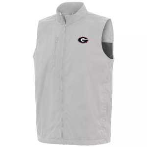 Antigua Men's Georgia Bulldogs Brisk Stone Full Zip Vest, XL, White