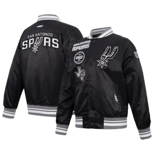 Pro Standard Youth San Antonio Spurs Retro Classics Satin Jacket, Size 7, Black