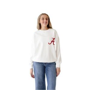 Gameday Social Gameday Social Women's Alabama Crimson Tide Suave Suede Crewneck Sweatshirt, Small/Medium, White - $89.00 at DICK'S Sporting Goods