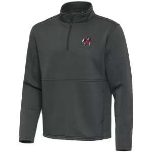 Antigua Men's Georgia Bulldog Twist Carbon 1/4 Zip Pullover, Medium, Gray