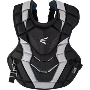 Easton Adult NOCSAE Commotio Cordis 17'' Gametime Elite Chest Protector, Black/Silver