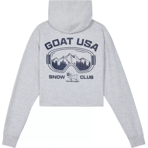 GOAT USA Women's Snow Club Cropped Hoodie, Large, Pale Gray Heather