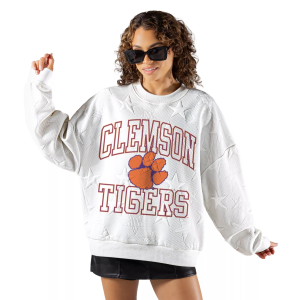 Gameday Couture Gameday Couture Women's Clemson Tigers Embossed Stars Premium Crewneck Sweatshirt, Small, White - $62.00 at DICK'S Sporting Goods