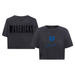 Pro Standard Women's Dallas Mavericks Washed Boxy T-Shirt, Medium, Black