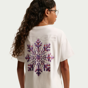 Nike Girls' Snowflake Graphic Tee, XL, Phantom