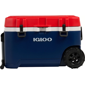 Igloo Trailmate 75 Qt Roller Cooler, Red/White/Blue