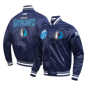 Pro Standard Men's Dallas Mavericks Day One Satin Jacket, Medium, Blue