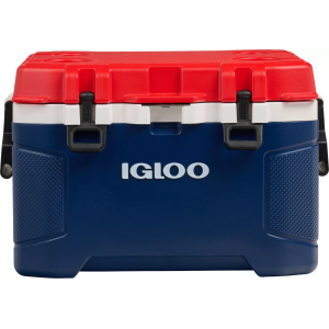 Igloo Trailmate 52 Qt Roller Cooler, Red/White/Blue