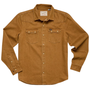 Howler Brothers Men's Dust Up Denim Snapshirt, Small, Owens Oaker Wash