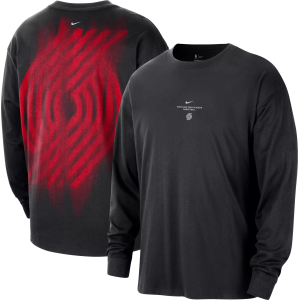 Nike Adult Portland Trail Blazers Worn With Obsession Standard Issue Game Long Sleeve Shirt, Men's, Medium, Black