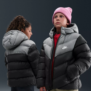 Nike Kids' Therma-FIT ADP Puffer Jacket, Large, Black/Smoke Grey/White