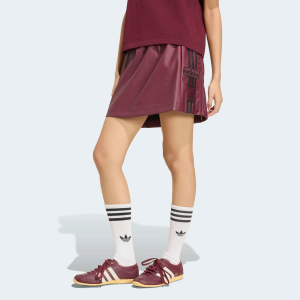 adidas Originals Women's Pleather Adibreak Skirt, XS, Maroon/Black
