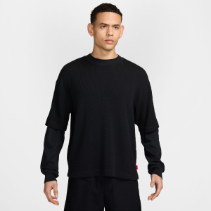Jordan Men's Brooklyn Waffle Crew-Neck Sweatshirt, Large, Black