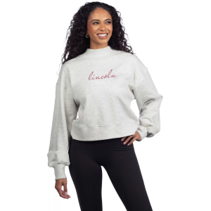 chicka-d Women's Lincoln Gray Hailey Crewneck Sweatshirt, Medium