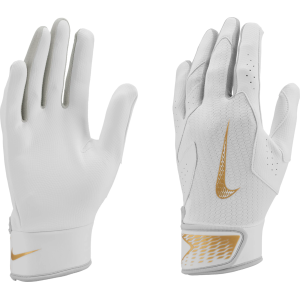 Nike Nike Women's Hyperdiamond 4.0 Long Cuff Batting Gloves, Medium, White/White/Gold - $45.00 at DICK'S Sporting Goods