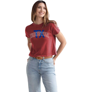 chicka-d Women's Houston Dark Red Montauk T-Shirt, Small