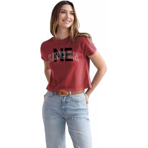 chicka-d Women's Lincoln Dark Red Montauk T-Shirt, Large