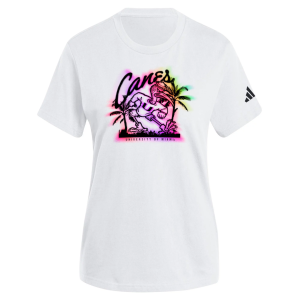 Adidas adidas Women's Miami Hurricanes Graphic T-Shirt, Small, White - $30.00 at DICK'S Sporting Goods