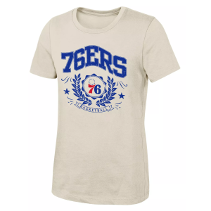 NBA Girls' Philadelphia 76ers Half Court Shot T-Shirt, Small, White