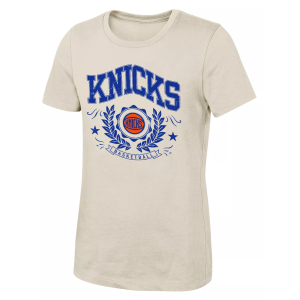 NBA Girls' New York Knicks Half Court Shot T-Shirt, Small, White