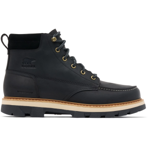 SOREL Men's Lark-47 Moc Toe Waterproof Boots, Size 10, Black/Bleached Ceramic