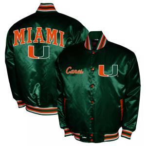 Franchise Club Franchise Club Men's Miami Hurricanes Green Satin Jacket, 2X - $150.00 at DICK'S Sporting Goods