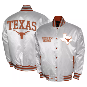 Franchise Club Franchise Club Men's Texas Longhorns White Satin Jacket, Medium - $150.00 at DICK'S Sporting Goods