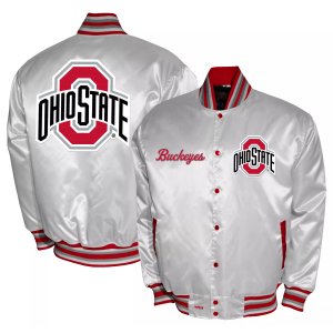 Franchise Club Franchise Club Men's Ohio State Buckeyes White Satin Jacket, Medium - $150.00 at DICK'S Sporting Goods
