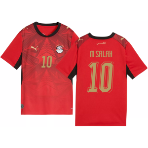 PUMA Youth Egypt Mohamed Salah #10 2026 Home Replica Jersey, Small, Red