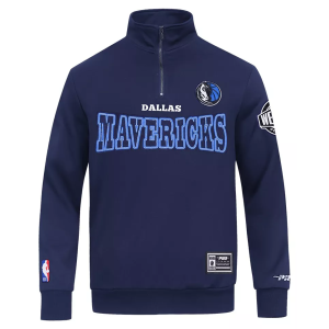 Pro Standard Men's Dallas Mavericks Day One Fleece 1/4 Zip Pullover, Large, Blue