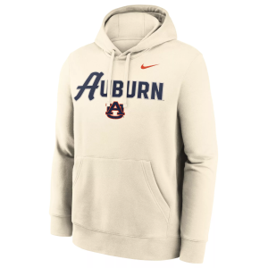Nike Adult Auburn Tigers Twill Club Natural Pullover Hoodie, Men's, Small, Tan